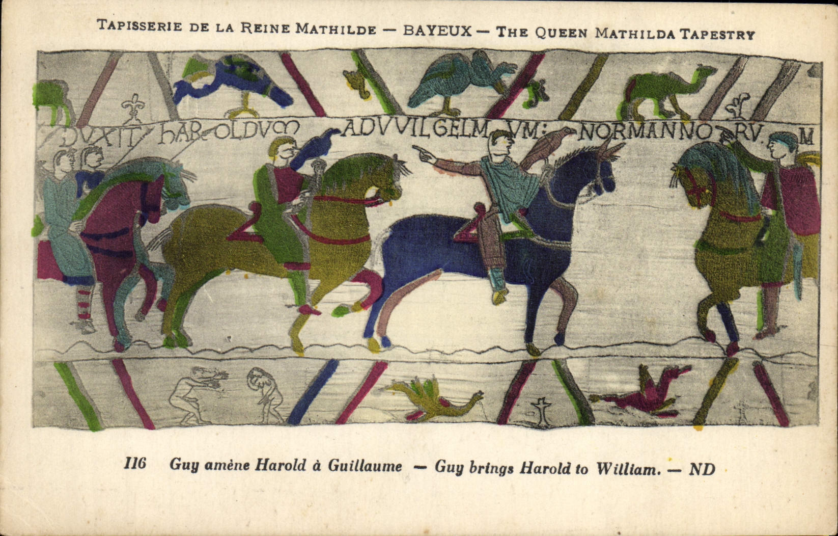 CPA Tapisserie de la reine mathilde Bayeux Guy amene Harold a Guillaume