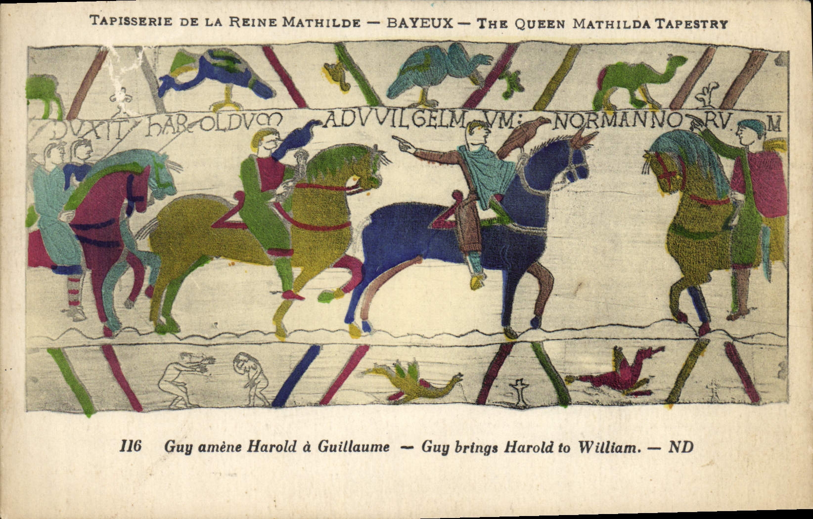CPA Tapisserie de la reine mathilde Bayeux Guy amene Harold a Guillaume