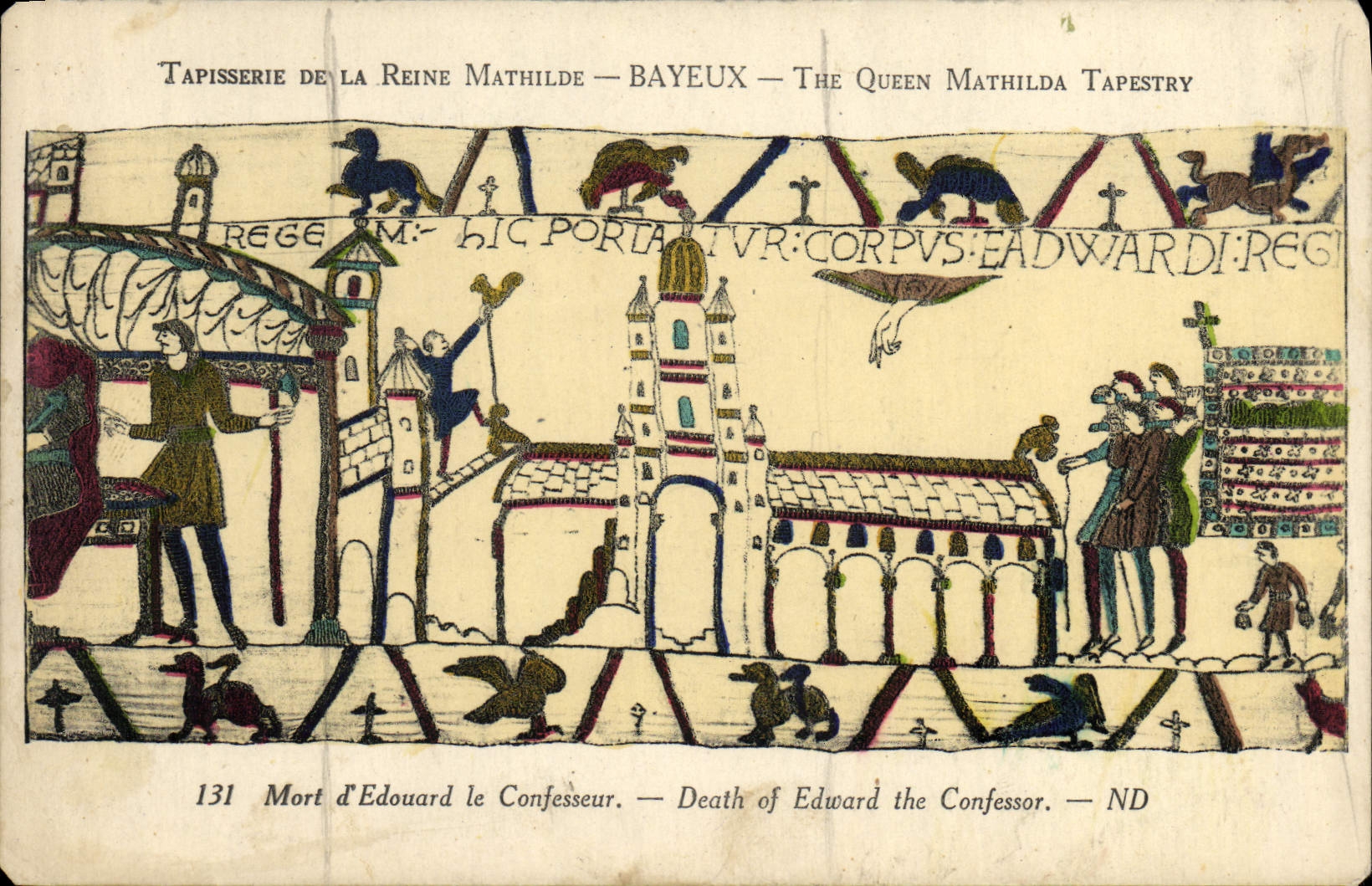 CPA Tapisserie de la reine mathilde Bayeux Mort d'Edouard le confesseur