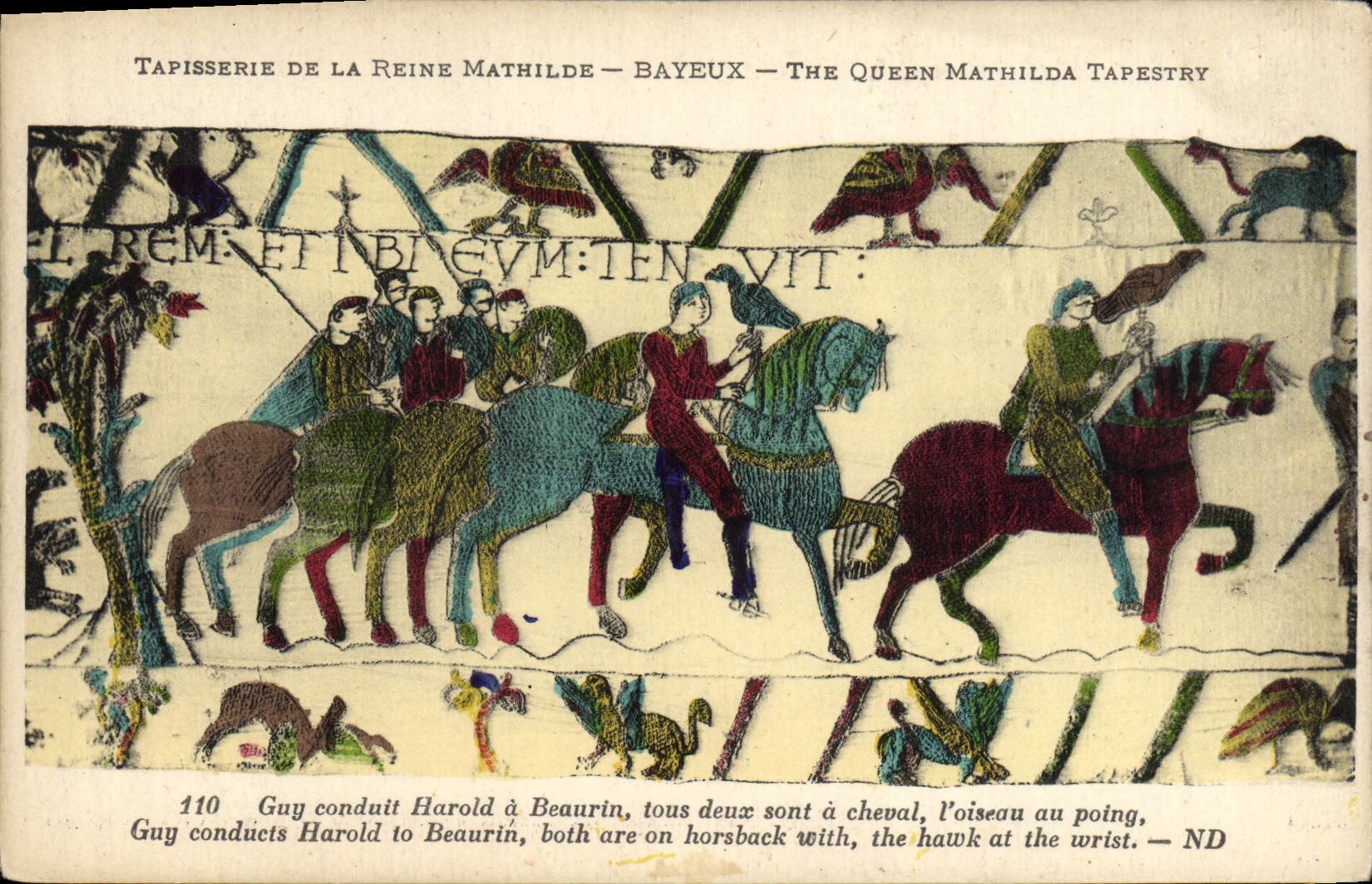 CPA Tapisserie de la reine mathilde Bayeux Guy conduit Harold a Beaurin