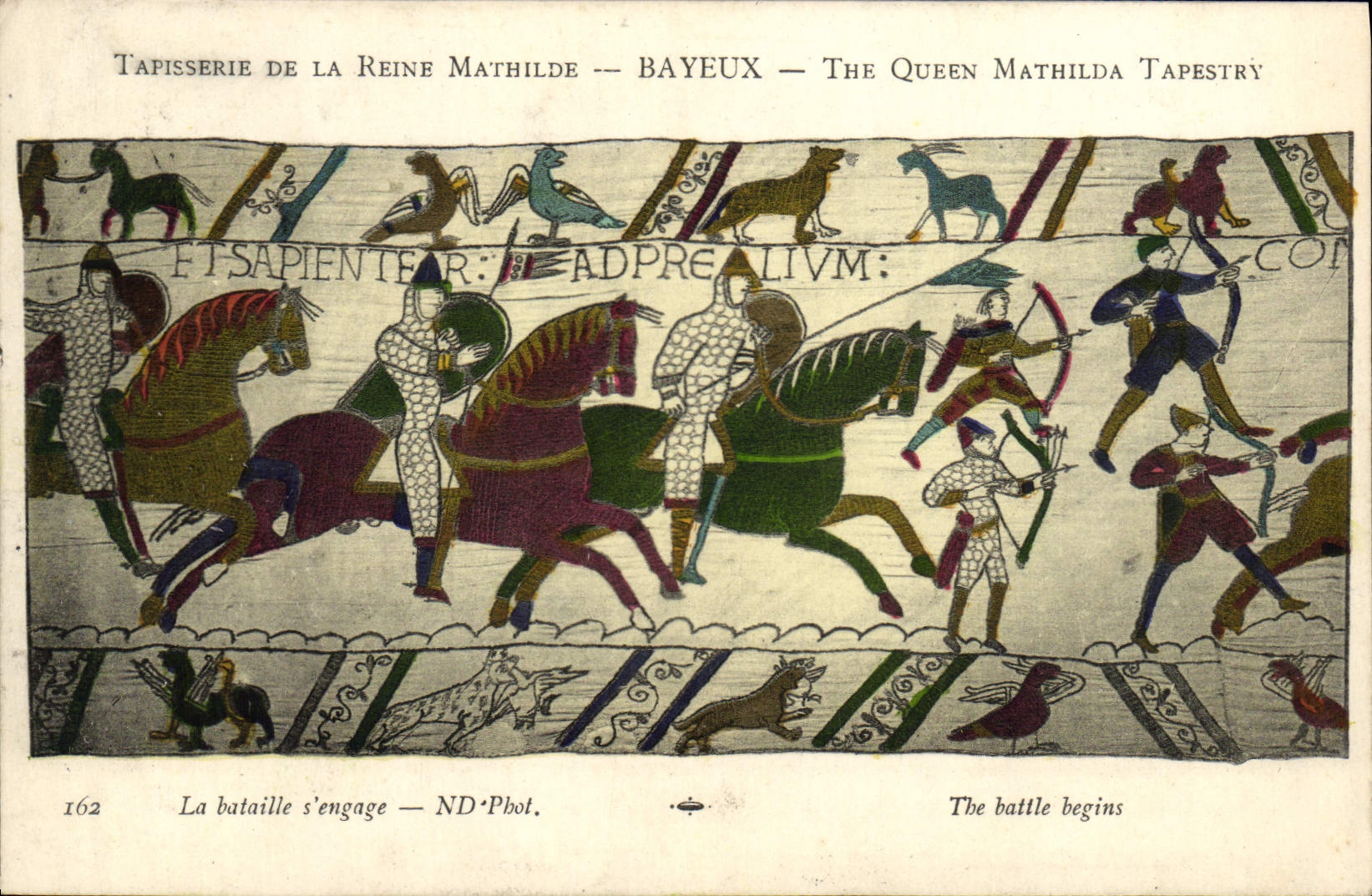 CPA Tapisserie de la reine mathilde Bayeux La bataille s'engage