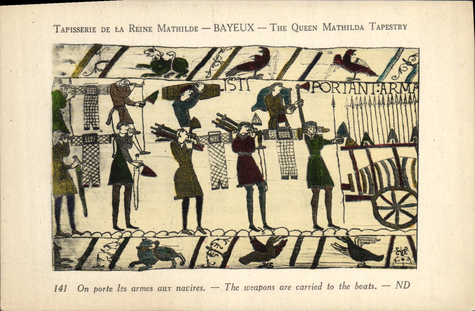 CPA Tapisserie de la reine mathilde Bayeux On porte les armes aux navires