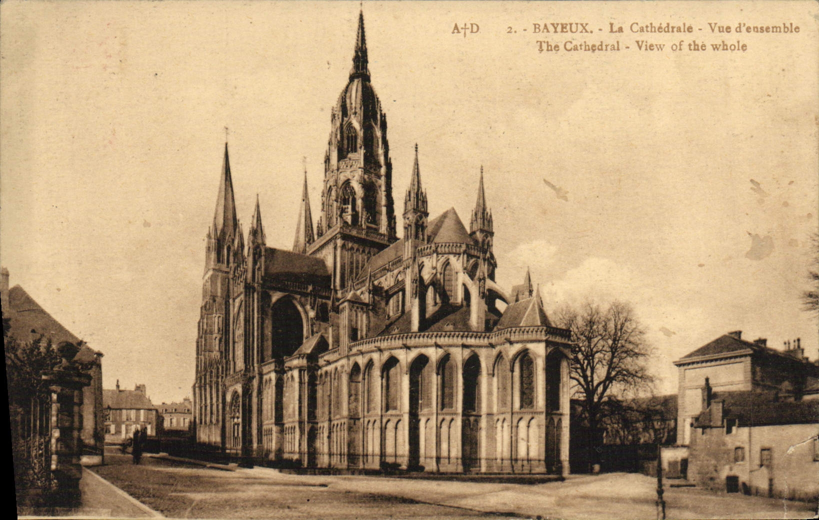 POSTAL Bayeux de la VENDIMIA la catedral del cuadro total