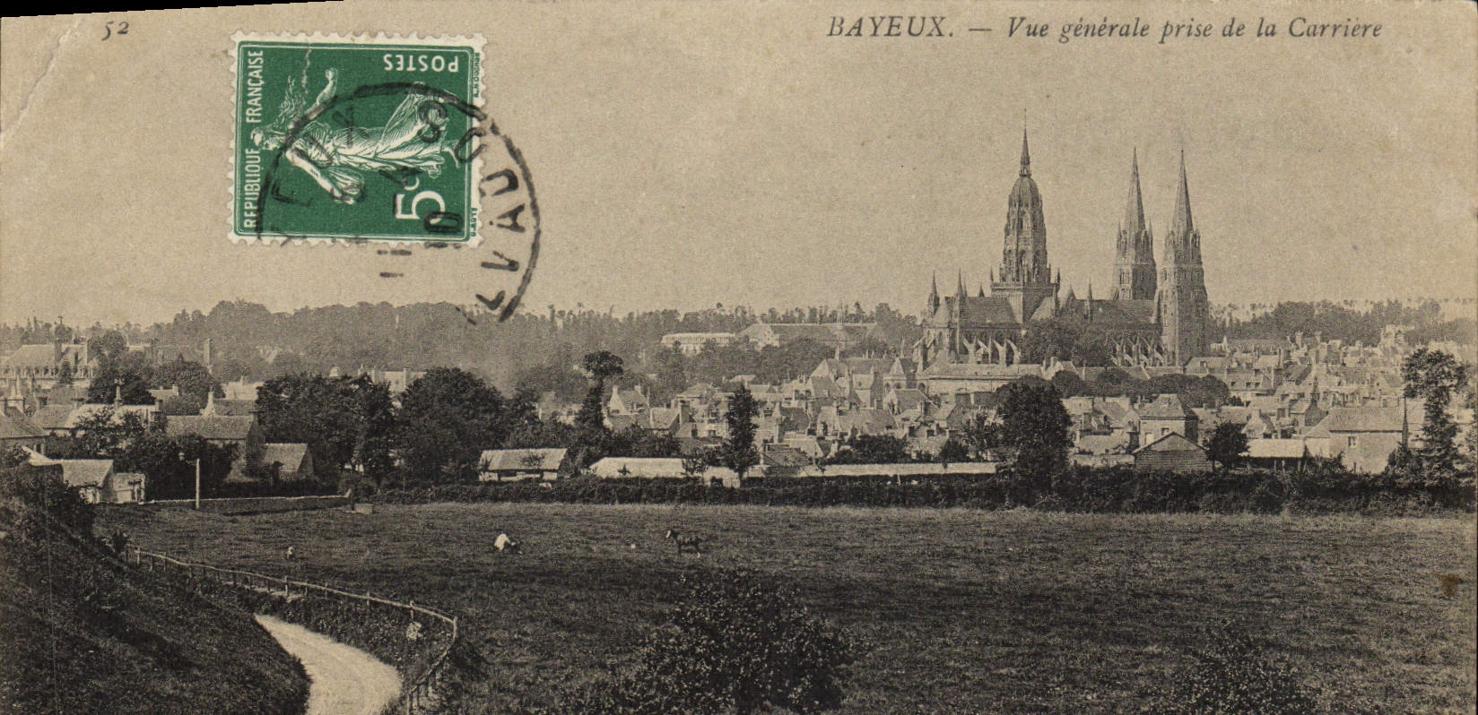 CPA Bayeux Vue Generale Prise de la Carriere