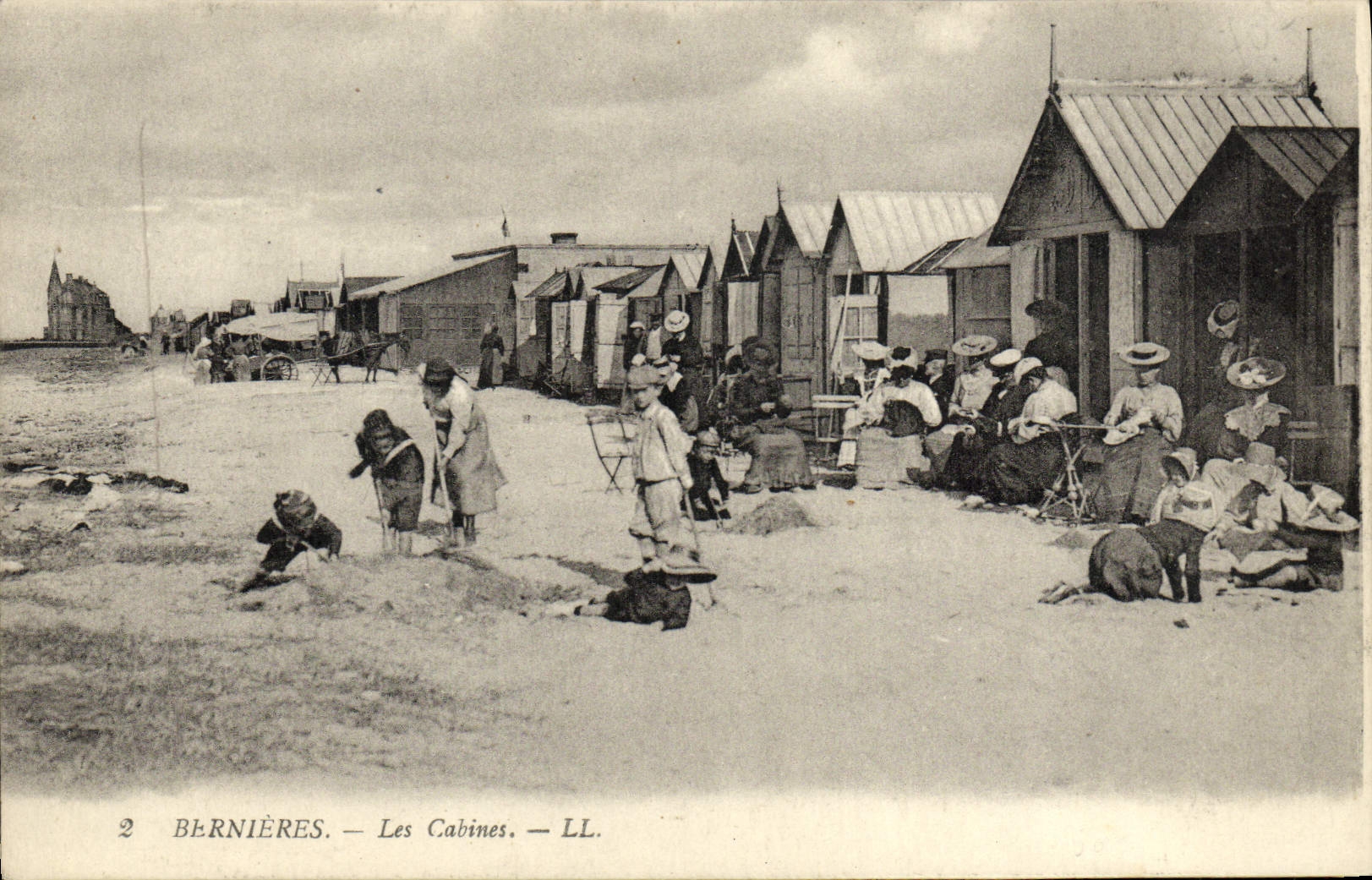 VINTAGE POSTCARD Bernieres Cabins