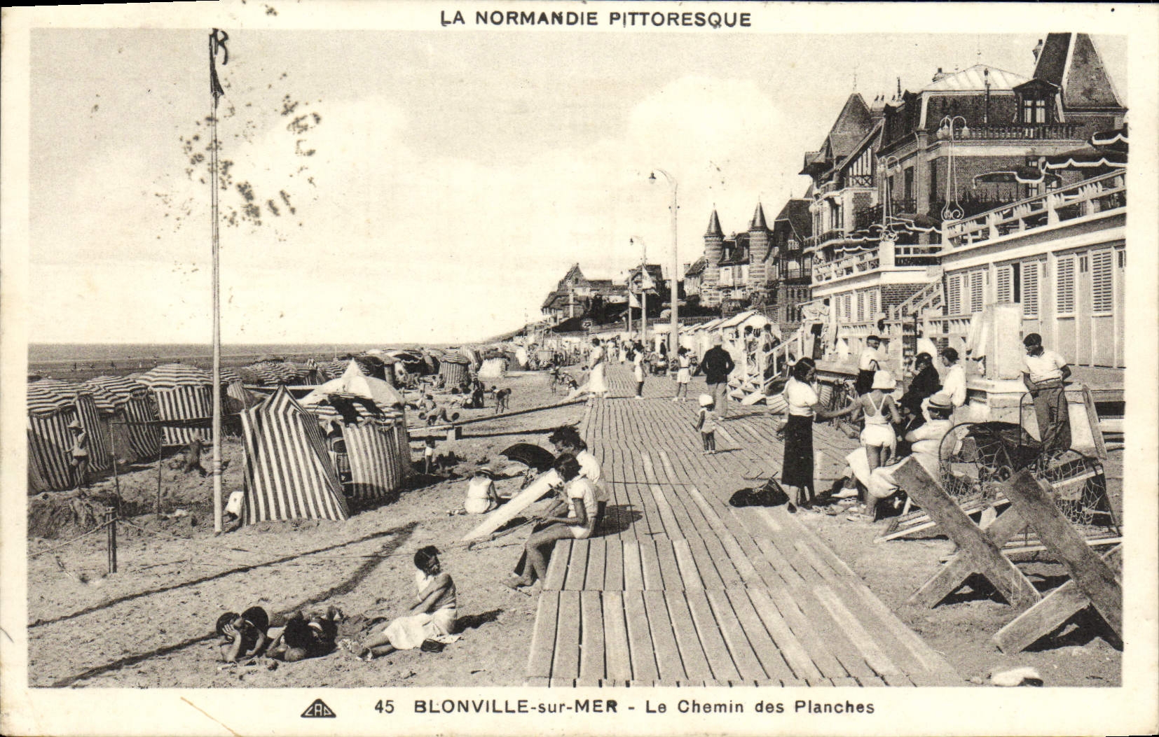 VINTAGE POSTCARD Blonville On Sea the Way of the Boards