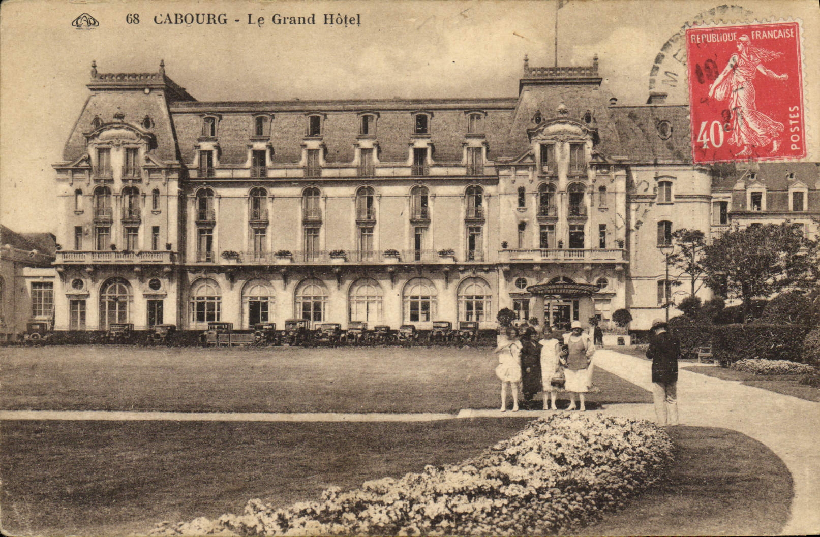 POSTAL Cabourg de la VENDIMIA el hotel grande