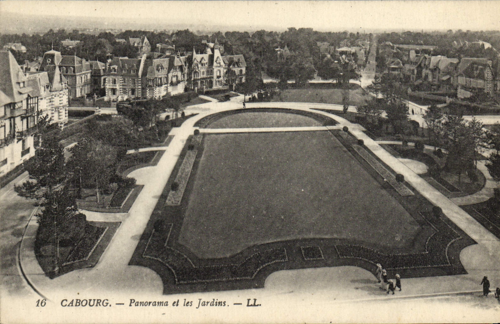 VINTAGE POSTCARD Cabourg Panorama and Gardens