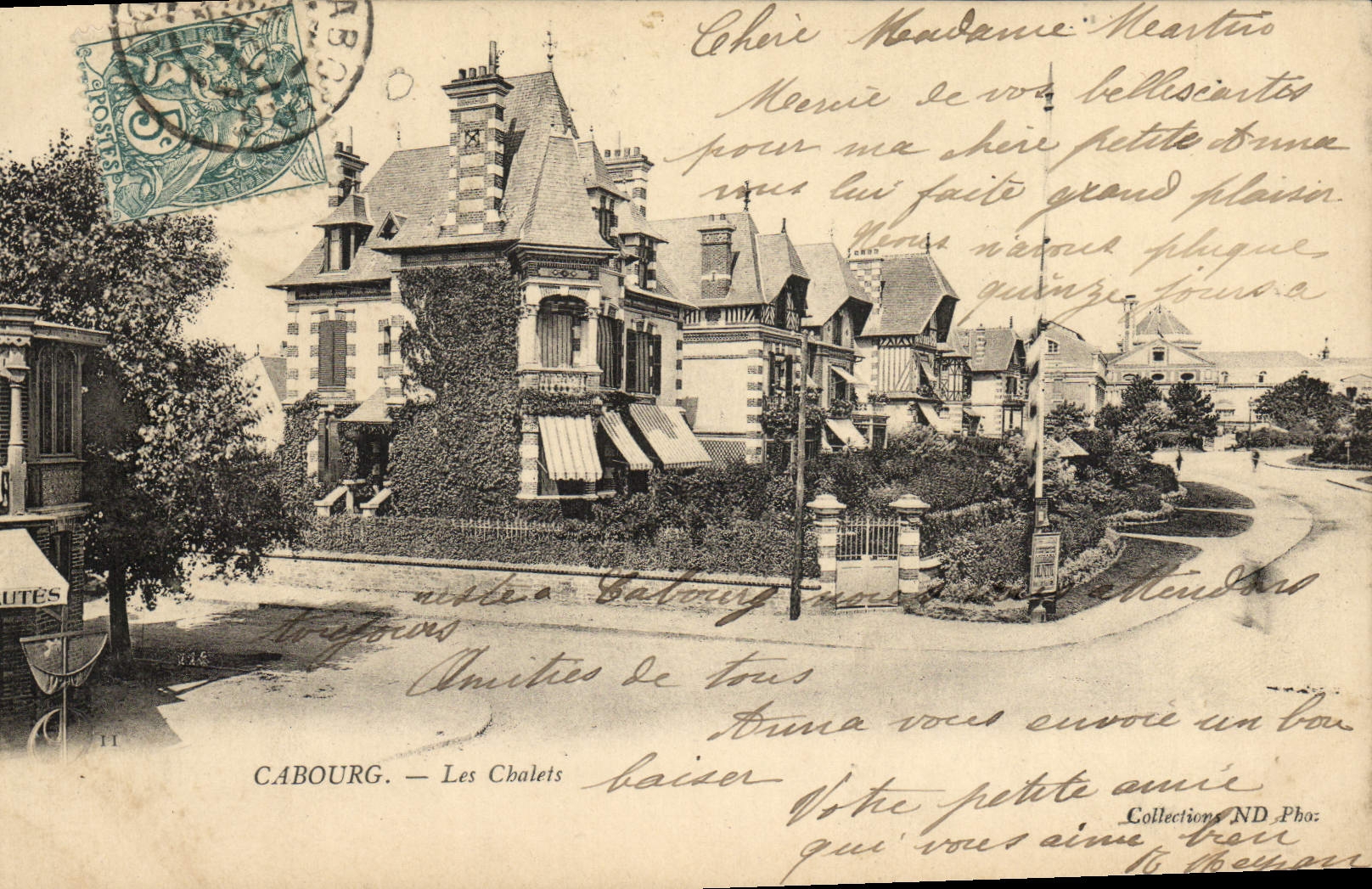 Cabañas del país de Cabourg de la POSTAL de la VENDIMIA