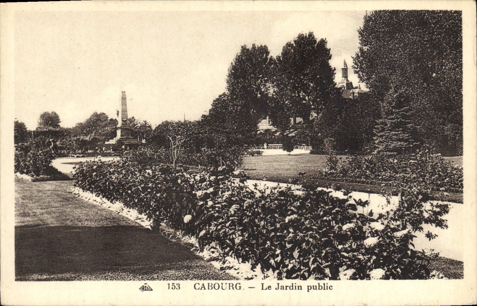 POSTAL Cabourg de la VENDIMIA el jardín público