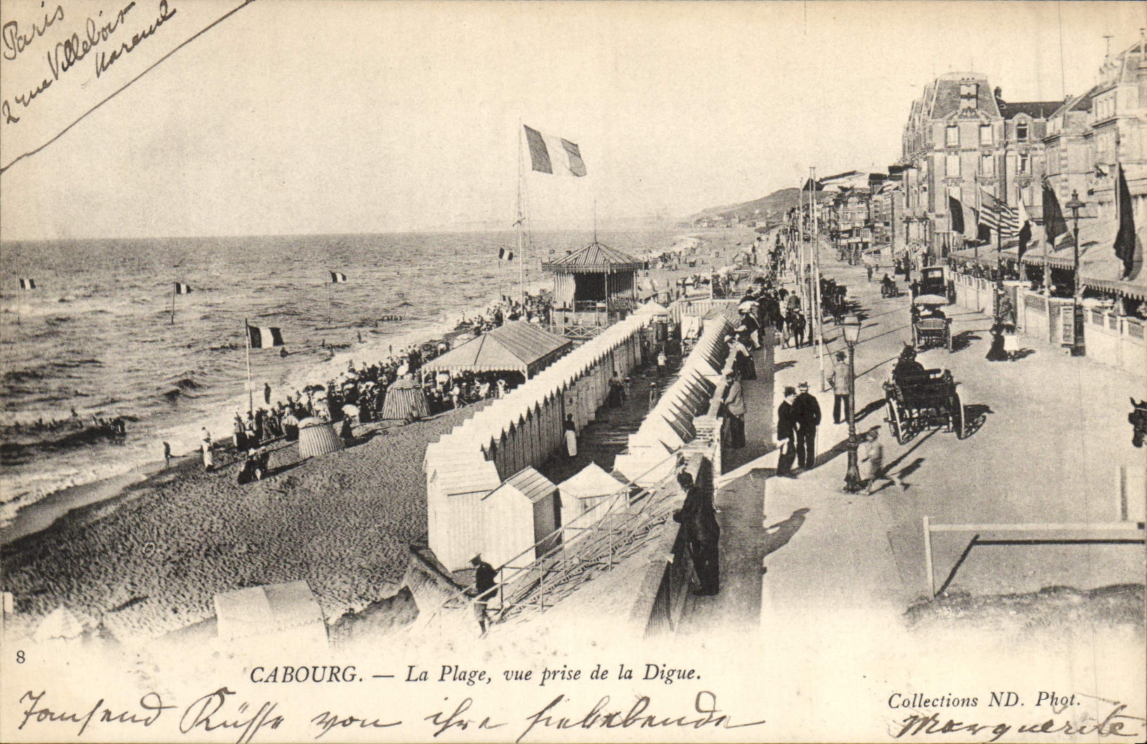 POSTAL Cabourg de la VENDIMIA la playa vista de la presa