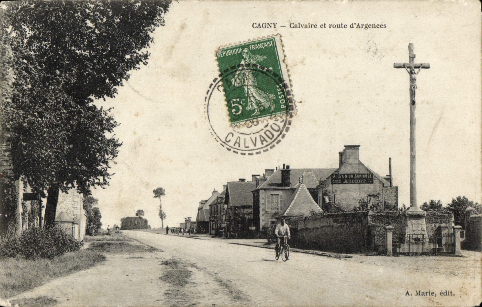 VINTAGE POSTCARD Cagny Martyrdom and road of Argences