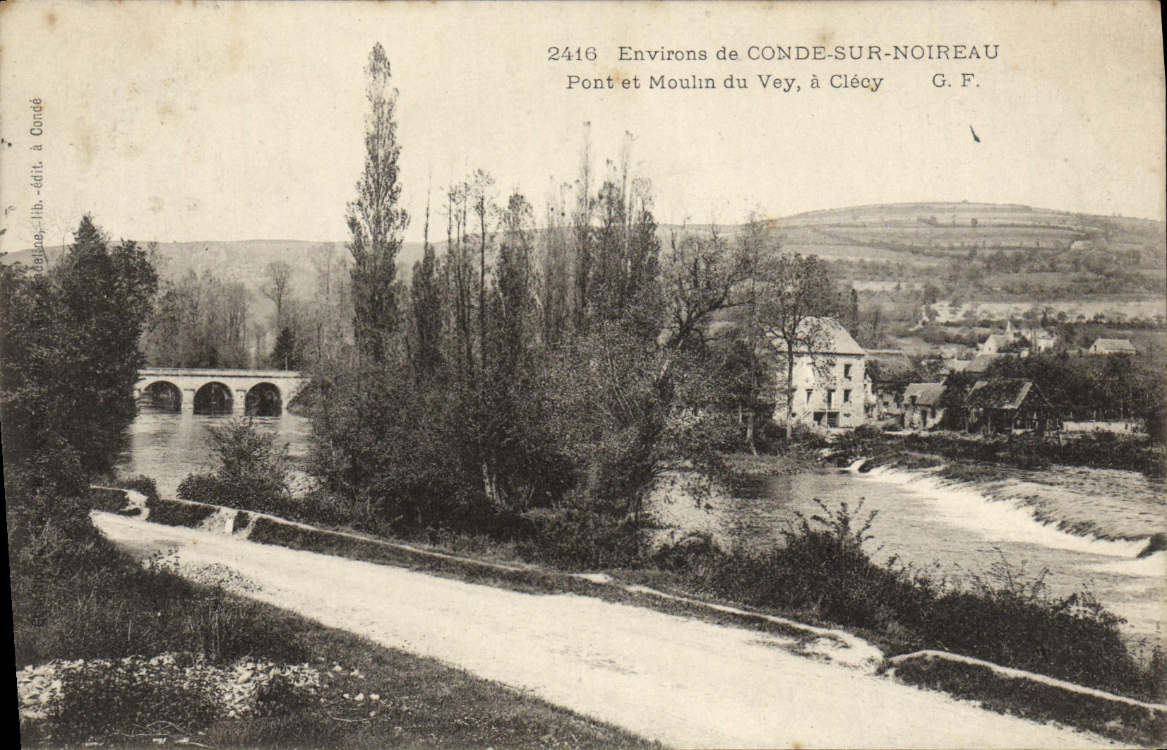 VINTAGE POSTCARD Surroundings of Cop On Noireau Bridge and Moulin of Vey have Clecy