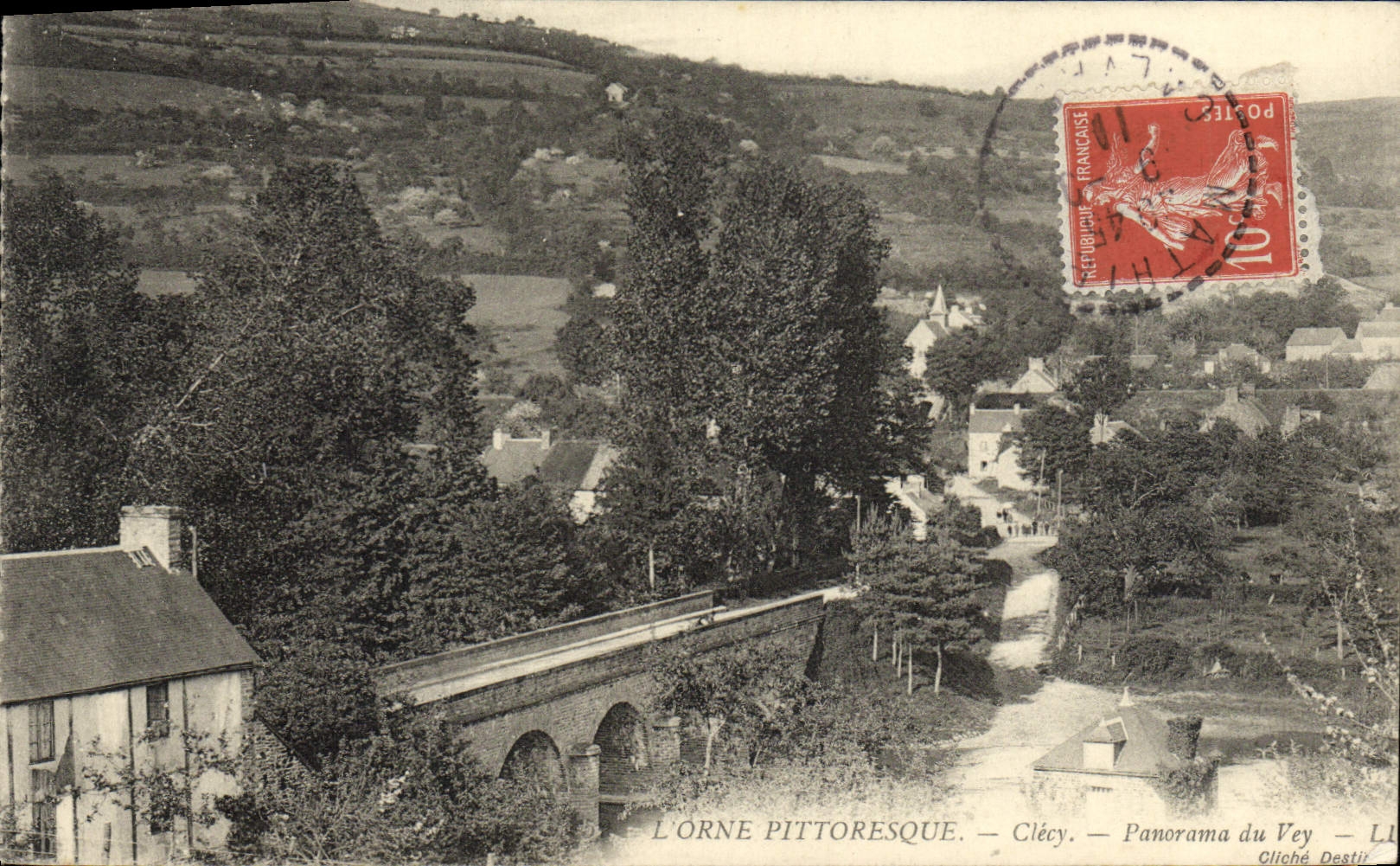 VINTAGE POSTCARD Clecy Panorama of Vey
