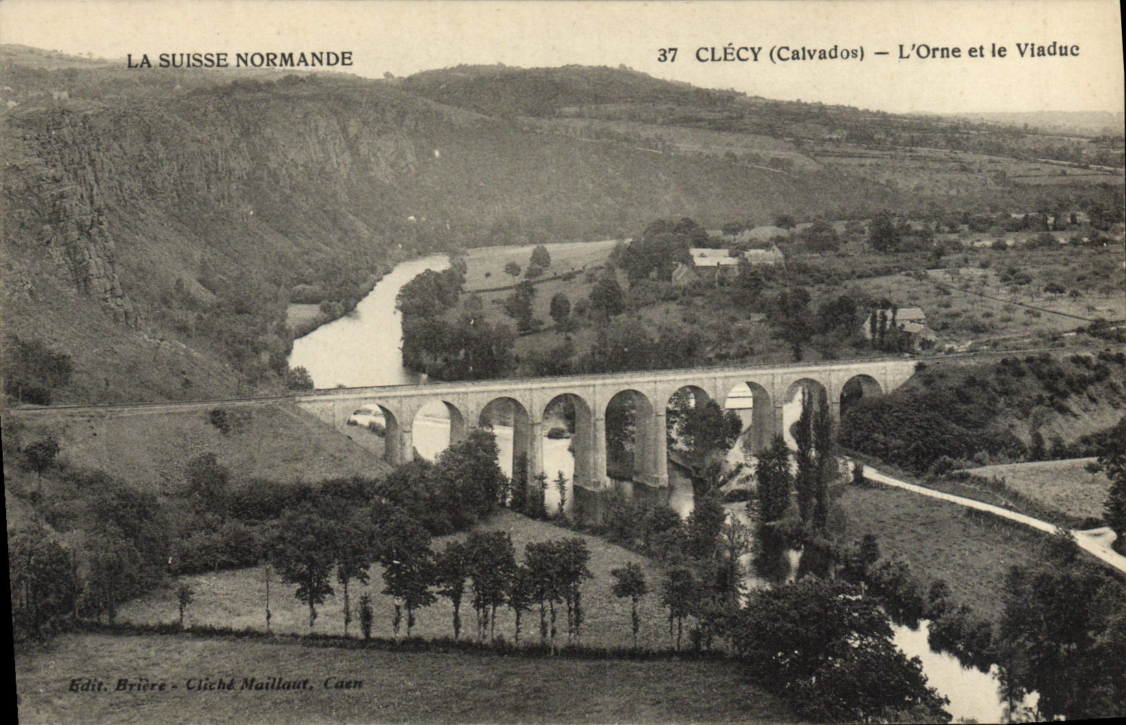 VINTAGE POSTCARD Clecy Orne and the Viaduct