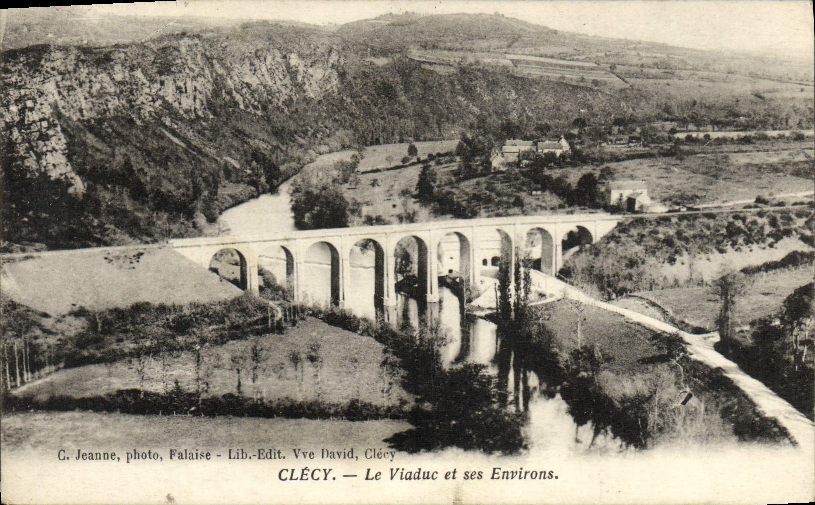 VINTAGE POSTCARD Clecy the Viaduct and its Surroundings
