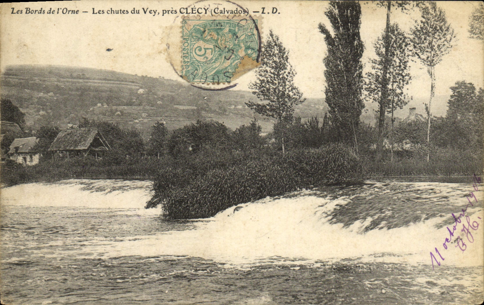 VINTAGE POSTCARD falls of Vey close Clecy