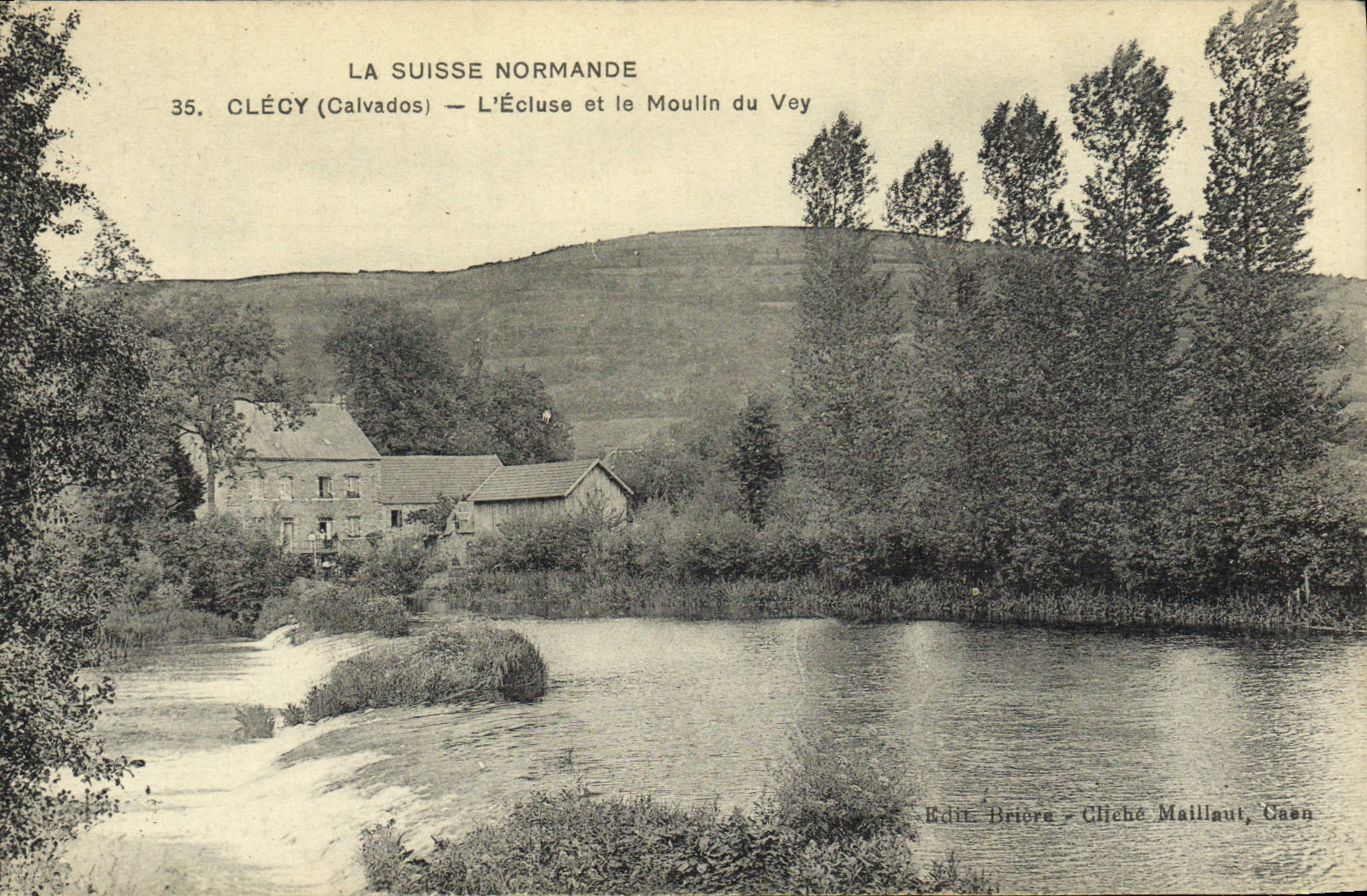 VINTAGE POSTCARD Clecy the Lock and the Mill of Vey