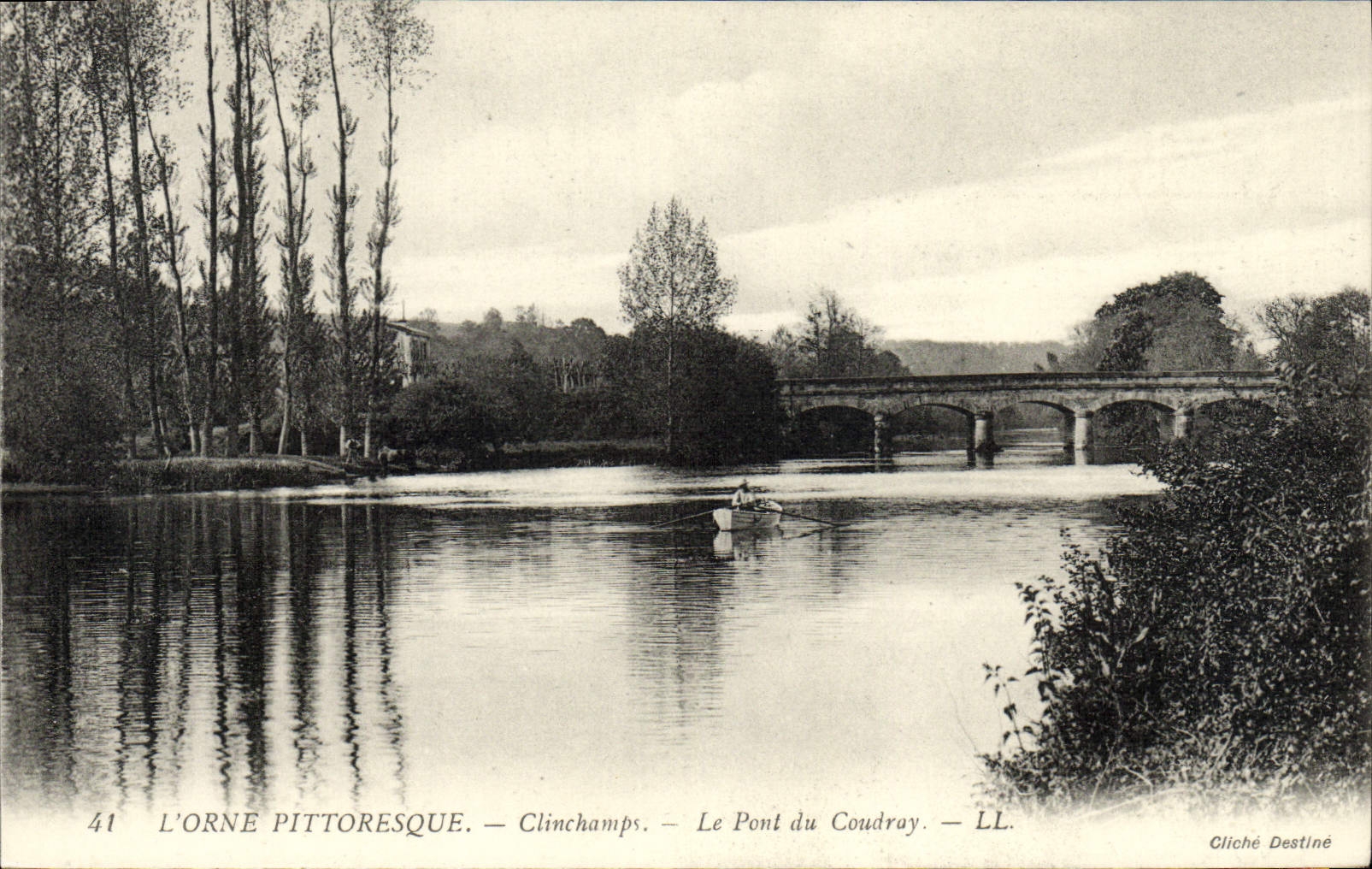 VINTAGE POSTCARD Clinchamps the Bridge of Coudray