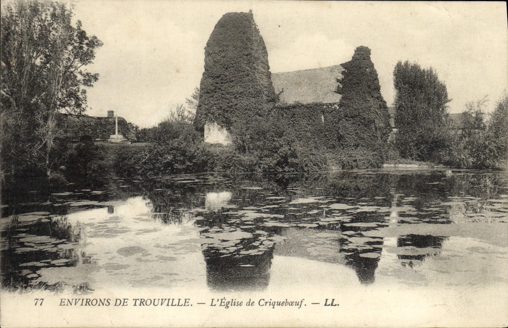 VINTAGE POSTCARD Surroundings of Trouville the Church of Cricqueboeuf