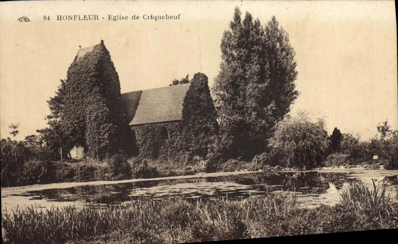 VINTAGE POSTCARD Honfleur Church of Cricqueboeuf