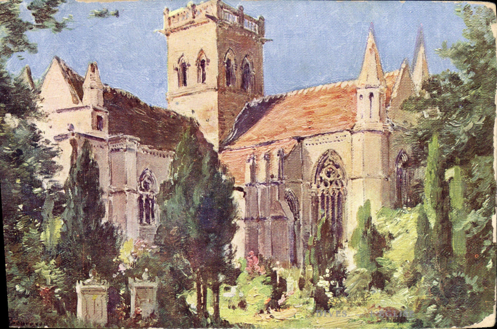 VINTAGE POSTCARD Divine the Church