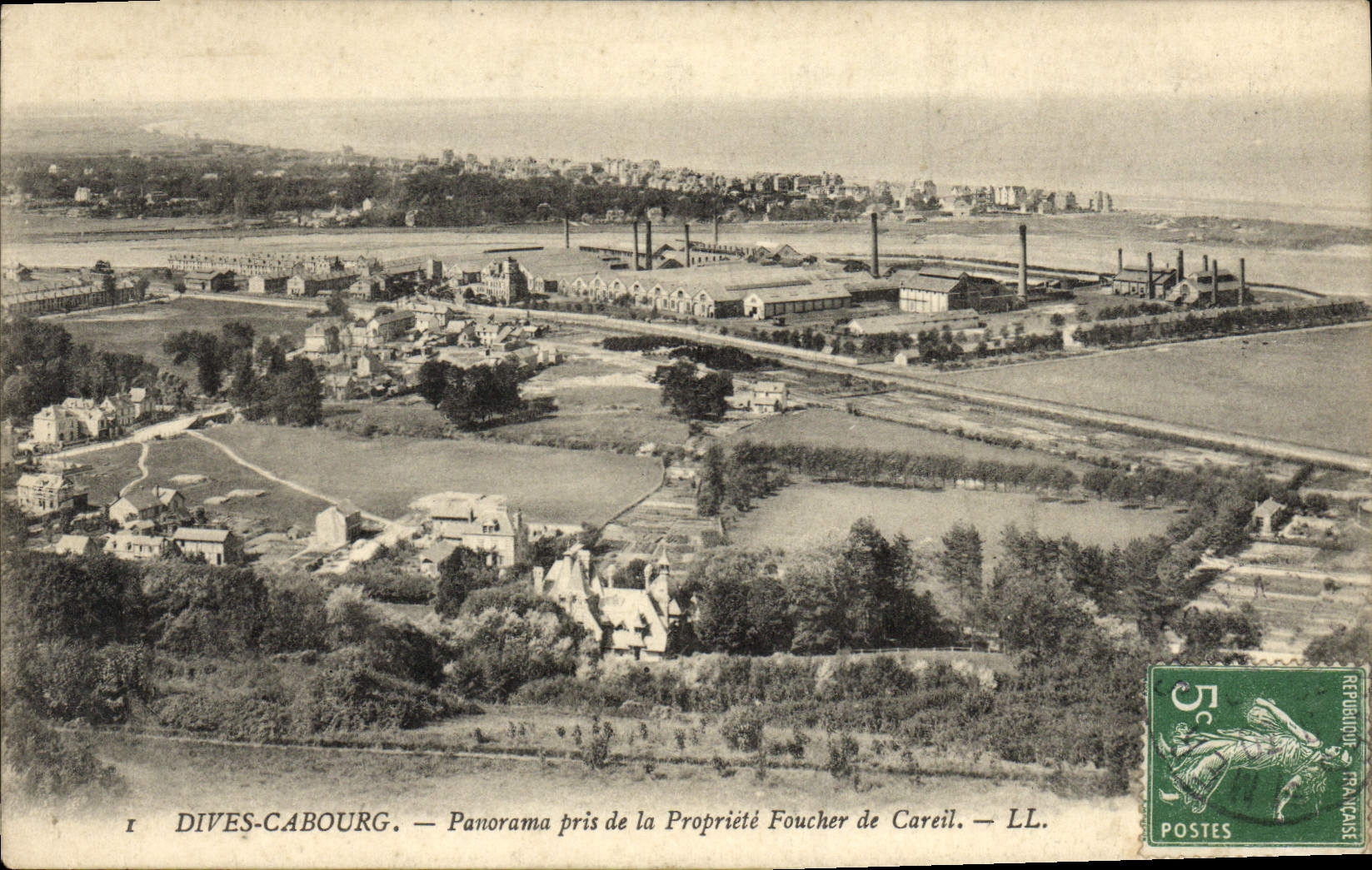 VINTAGE POSTCARD Divine on Sea Panorama taken of the Property Foucher de Careil