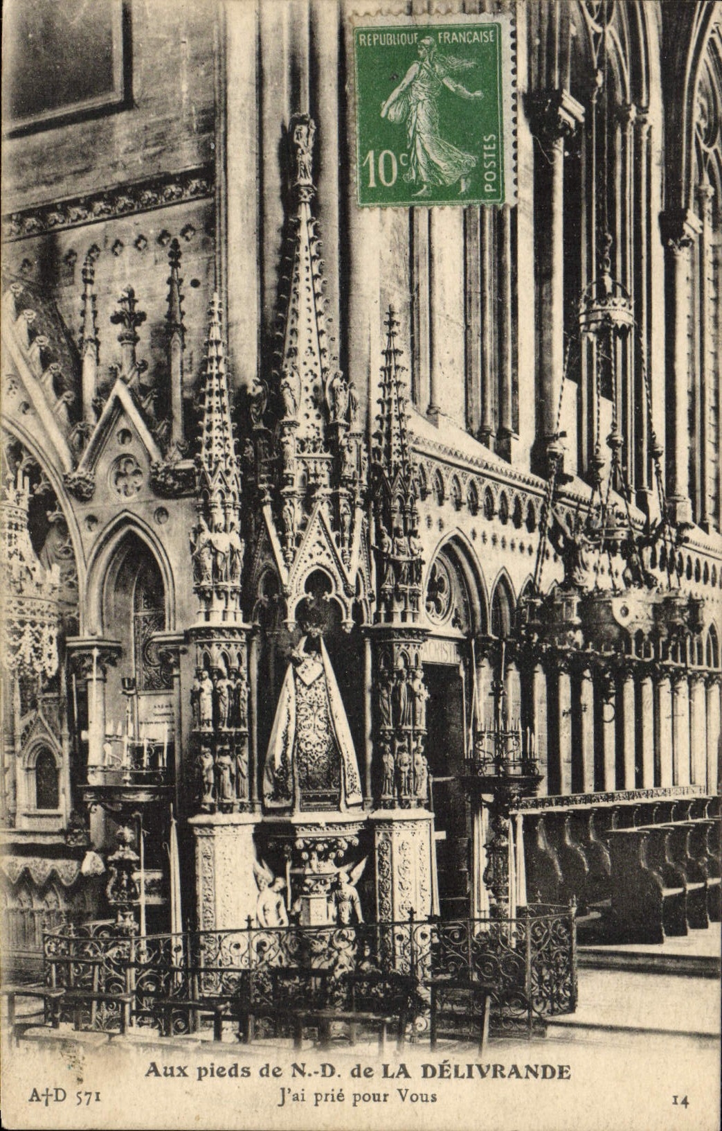 VINTAGE POSTCARD With the feet of NR D of Delivrande