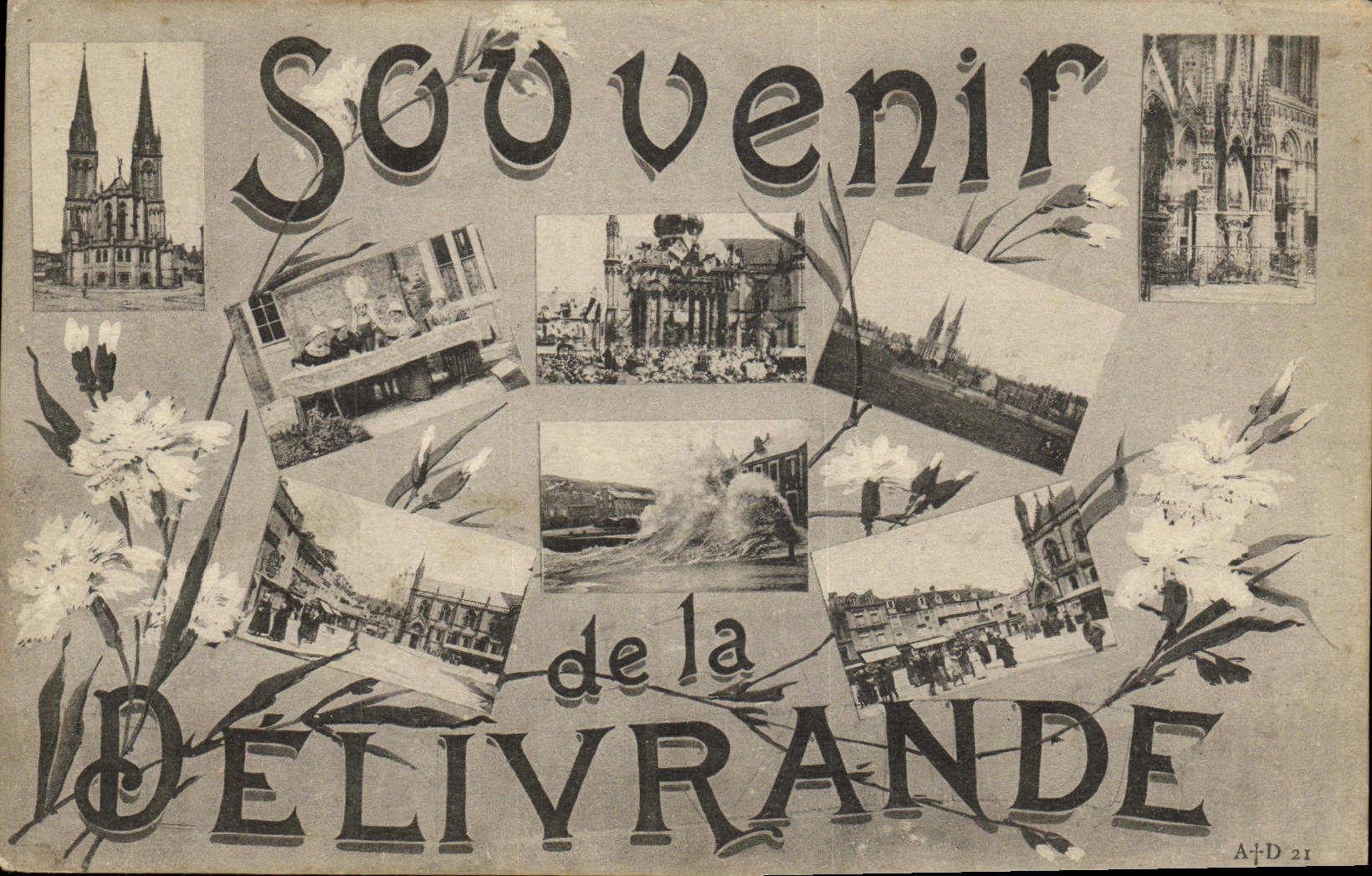 VINTAGE POSTCARD To remember of Delivrande