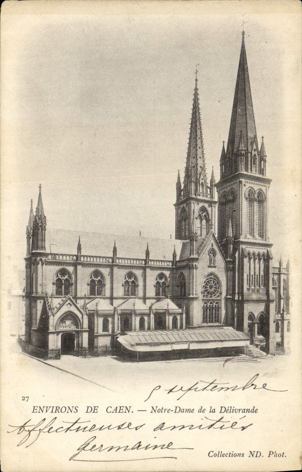 VINTAGE POSTCARD Surroundings of Caen Notre Dame of Delivrande