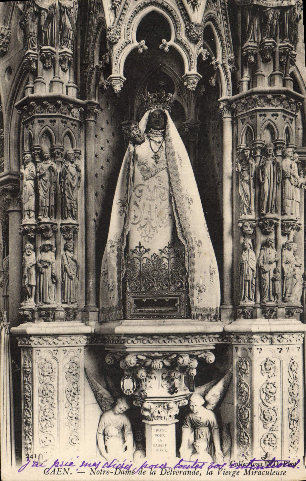 VINTAGE POSTCARD Caen Notre Dame of Delivrande the Miraculous Virgin