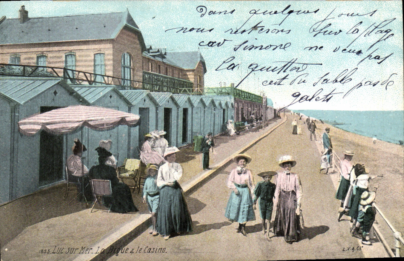 VINTAGE POSTCARD Luc On sea the dam the casino