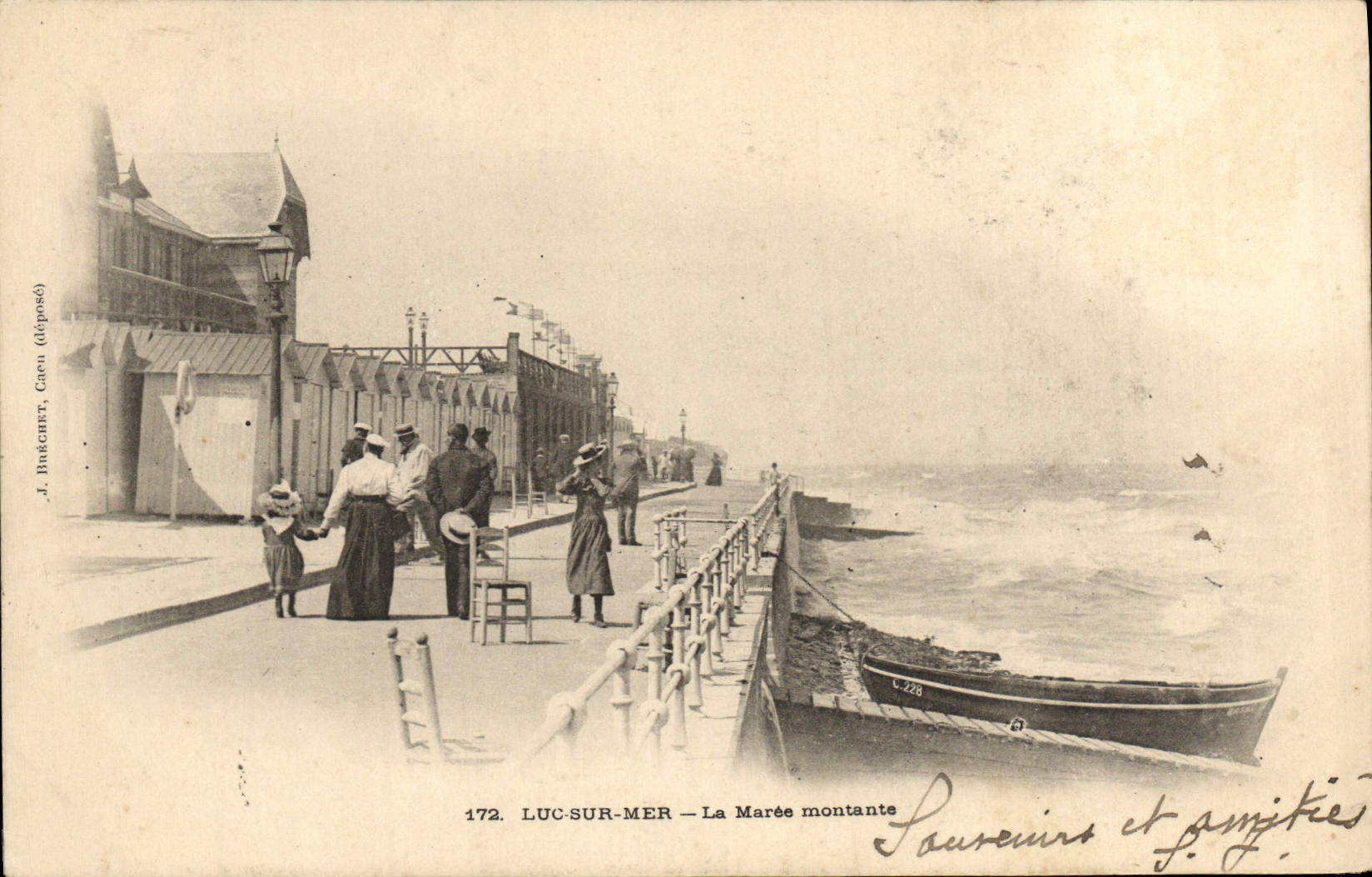 VINTAGE POSTCARD Luc On sea the rising tide