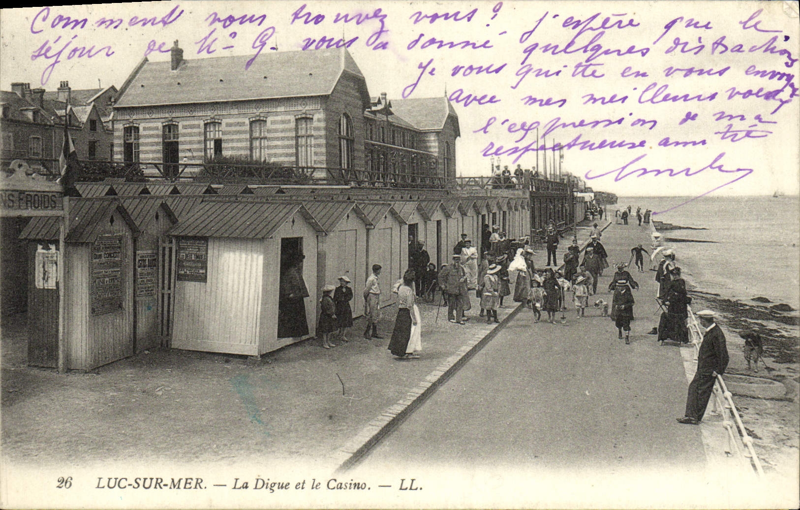 VINTAGE POSTCARD Luc juice sea the dam and the casino