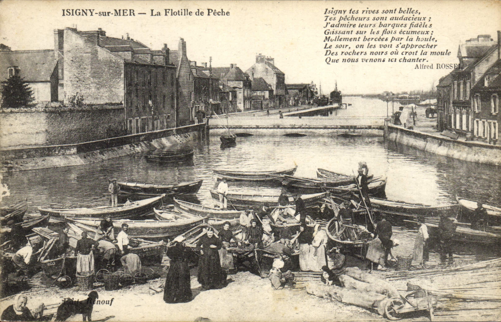 VINTAGE POSTCARD Isigny On Sea the flotilla of sin