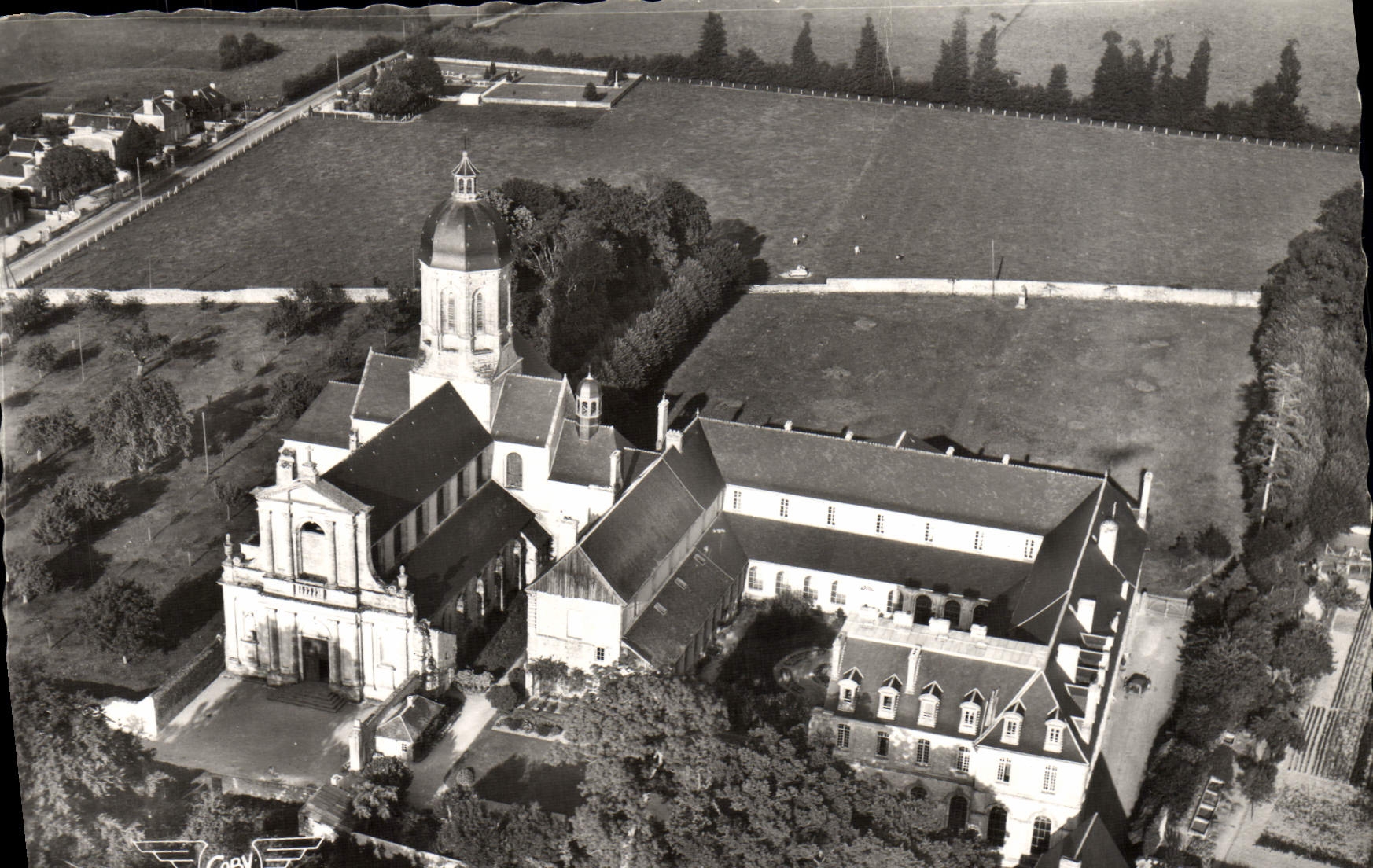 MODERN CARD France seen of sky abbey saint Martin Juaye Mondaye