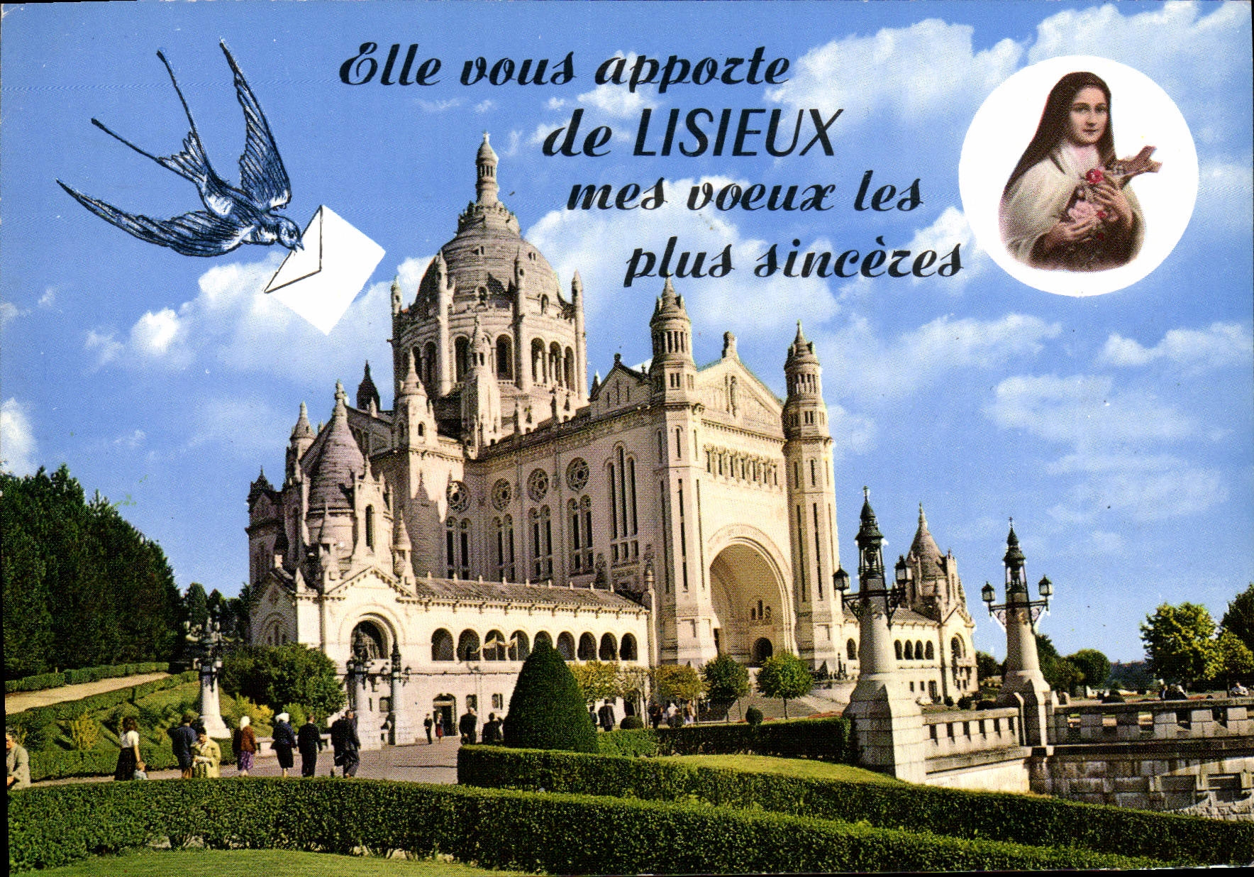 POSTAL MODERNA le trae de Lisieux mis deseos más sinceros