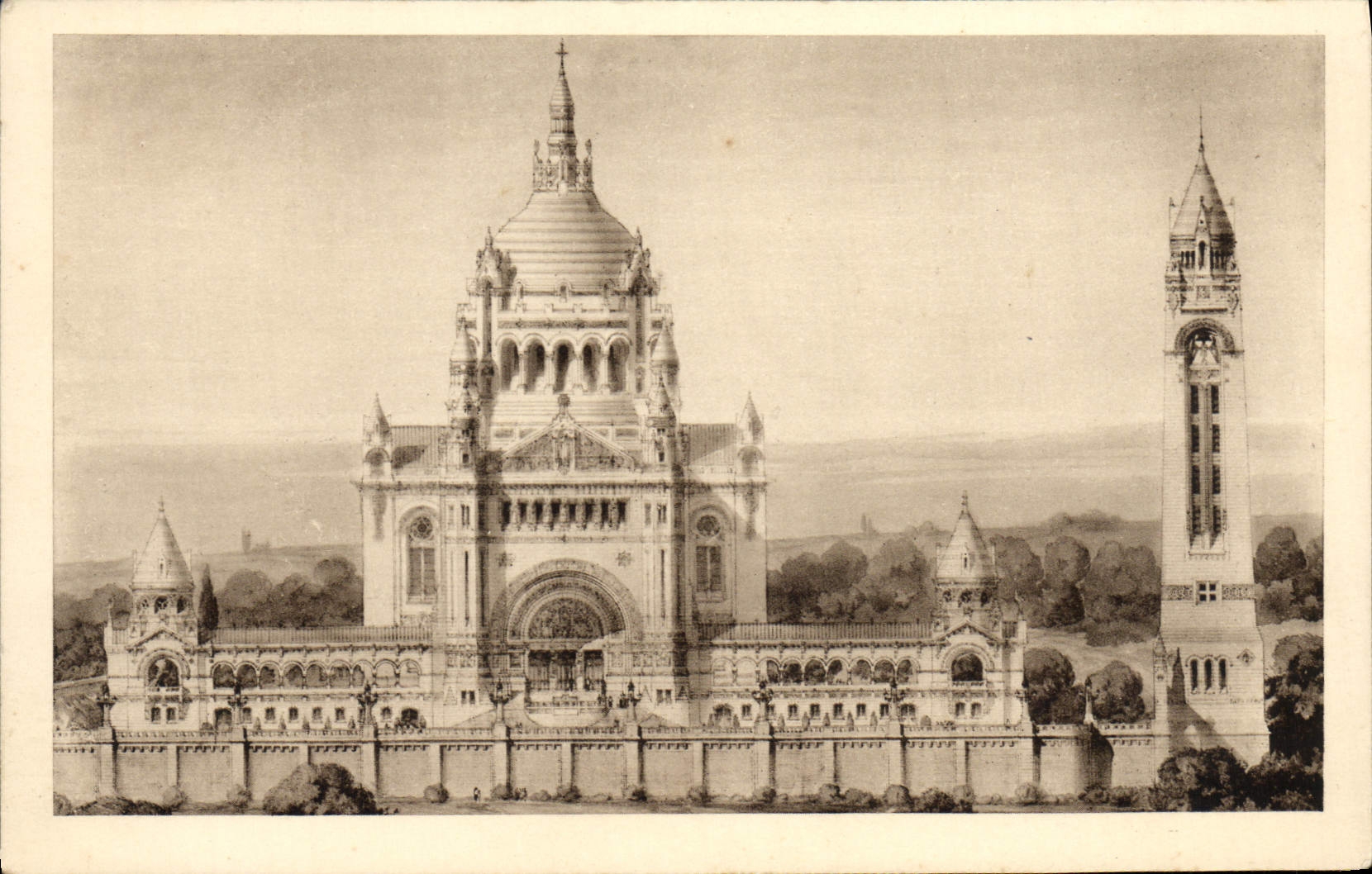 CPA La Basilique de Lisieux vue generale du projet