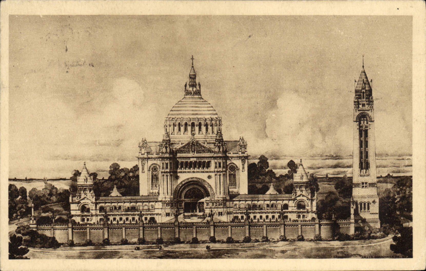 CPA La Basilique de Lisieux vue generale du projet
