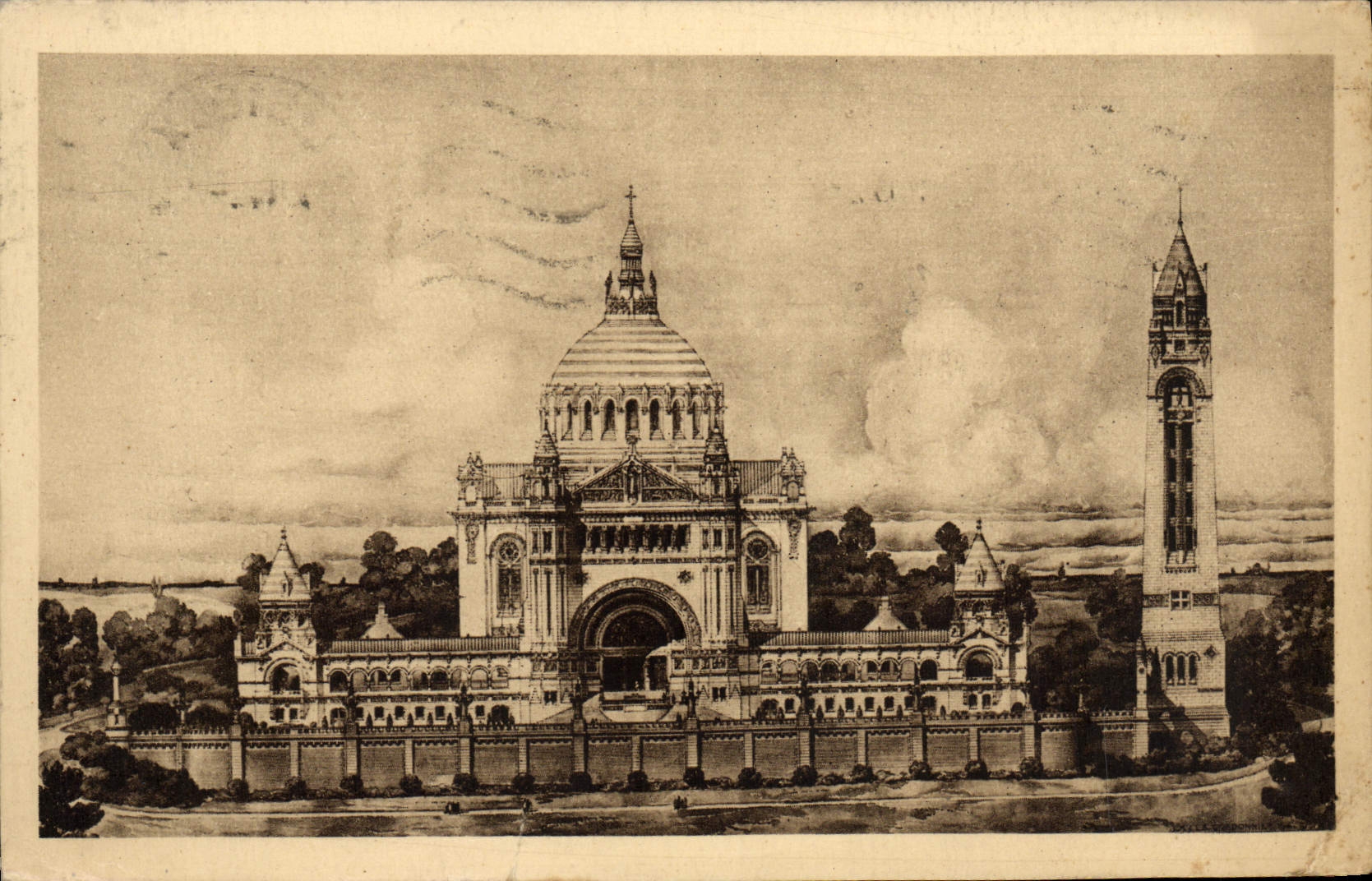 CPA La Basilique de Lisieux vue generale du projet