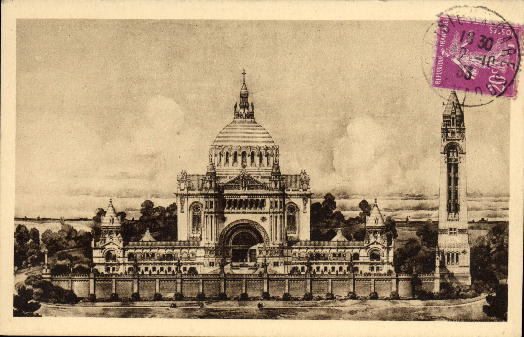 CPA La Basilique de Lisieux vue generale du projet