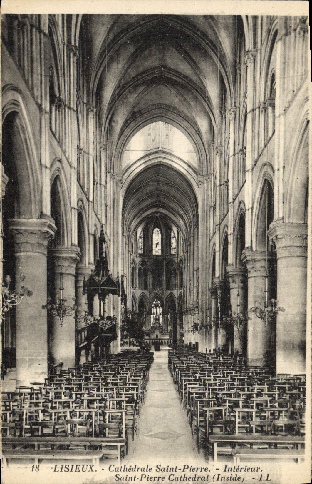 La POSTAL Lisieux Cathedrale de la VENDIMIA Saint afila con piedra Interieur