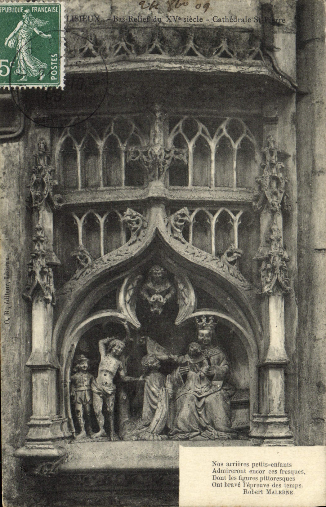 El St de Lisieux Cathedrale de la POSTAL de la VENDIMIA afila con piedra la relevación de Bas