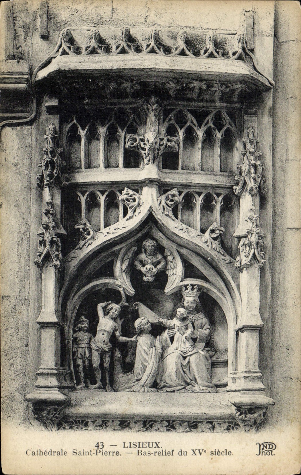 CPA Lisieux Cathedrale st pierre Bas relief