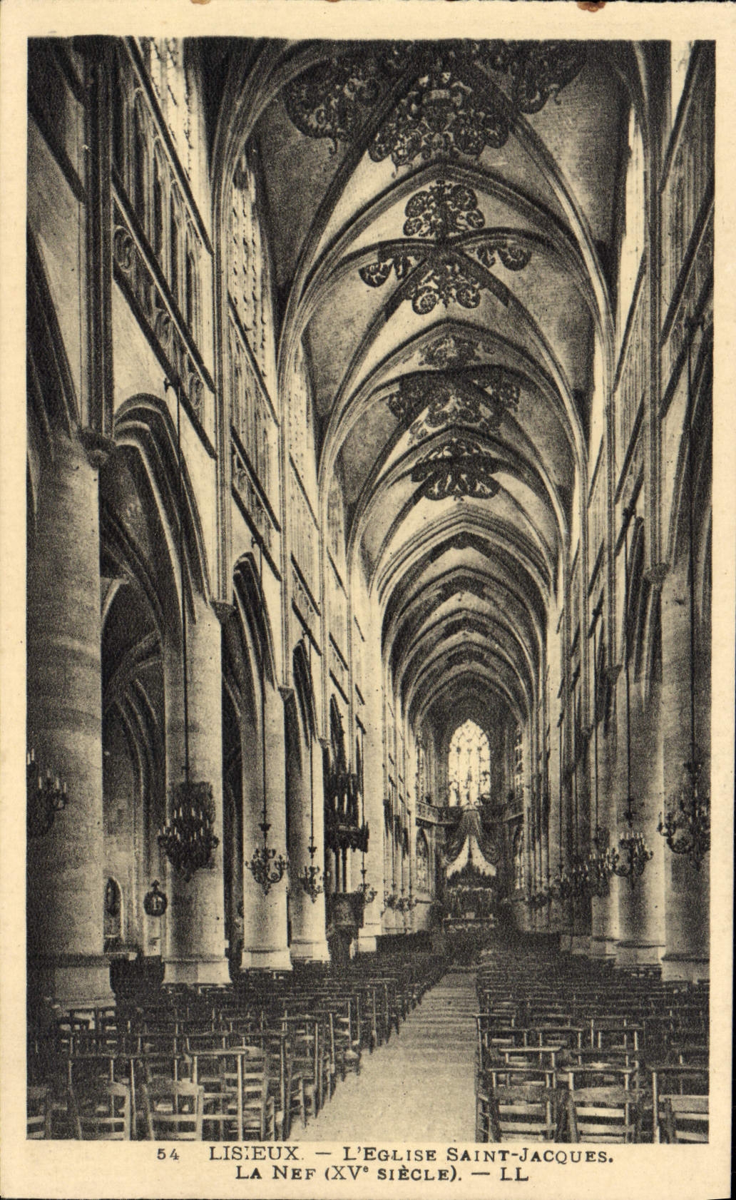 POSTAL Lisieux de la VENDIMIA la iglesia Jacques santo el cubo