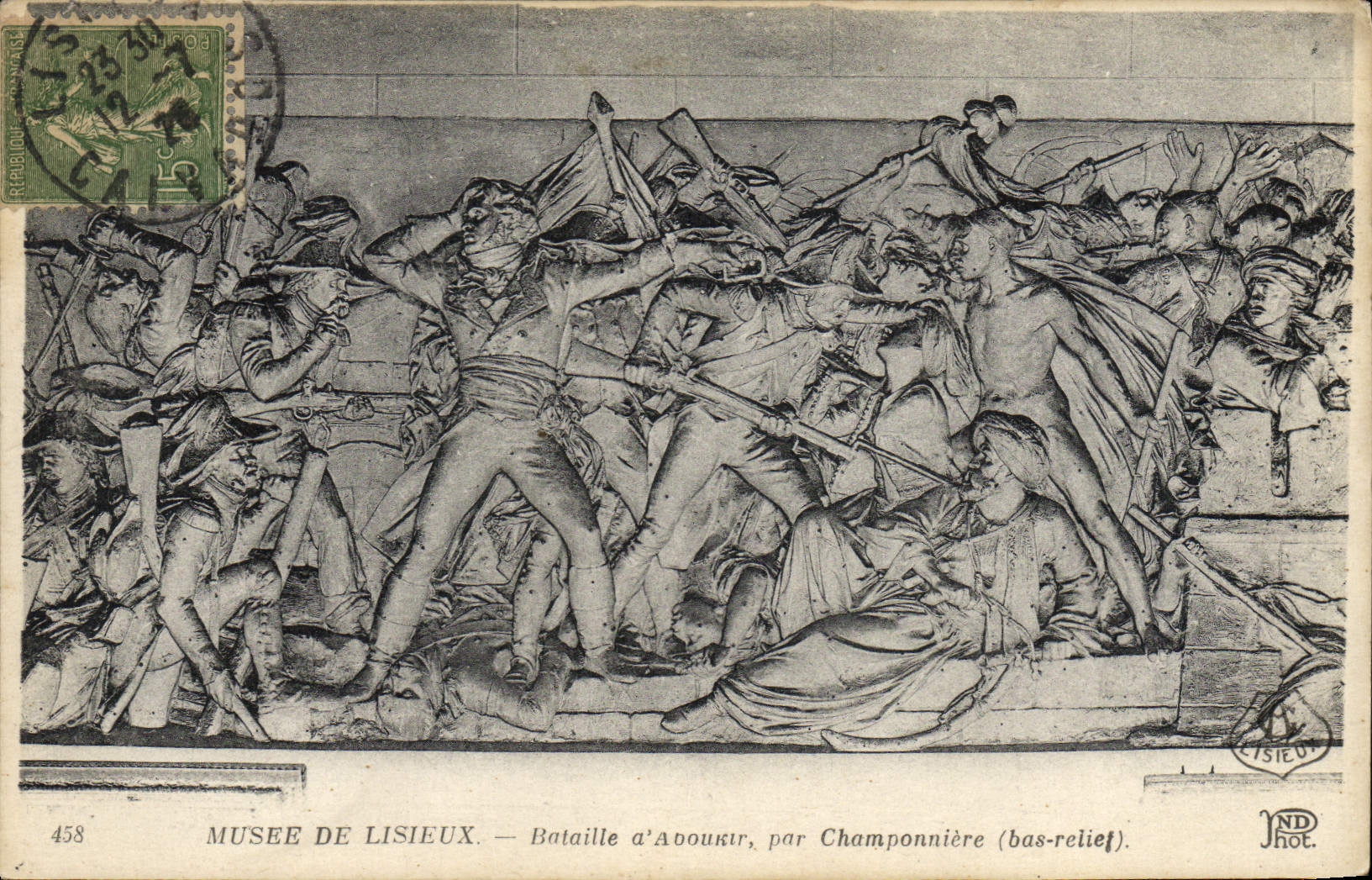 CPA Musee de Lisieux bataille d'aboukir par Champonniere Bas relief 