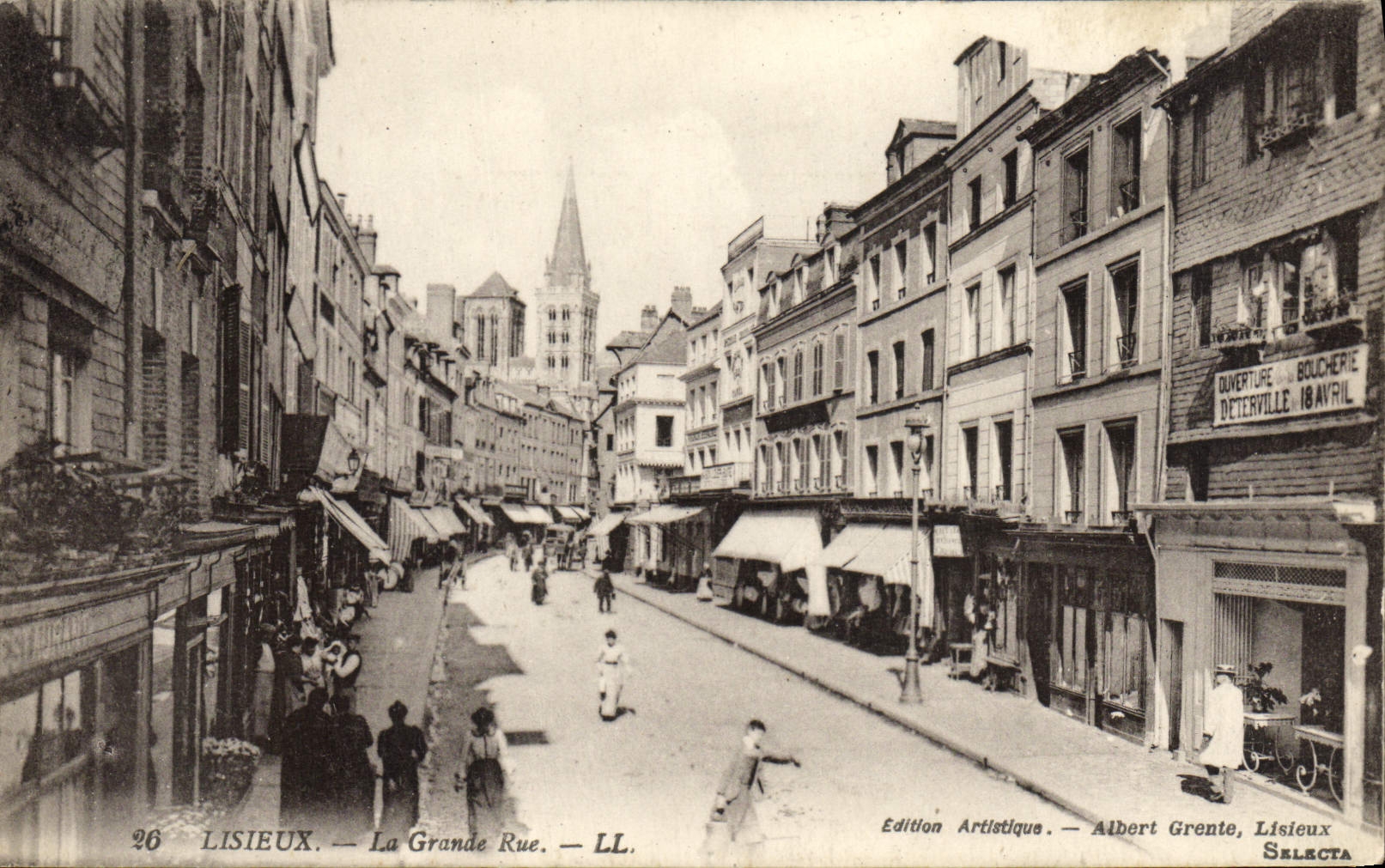 Calle principal de Lisieux de la POSTAL de la VENDIMIA