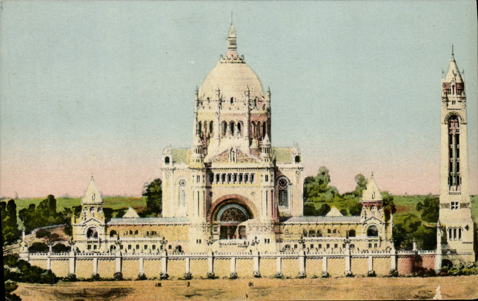 POSTAL Lisieux de la VENDIMIA la basílica del cuadro total