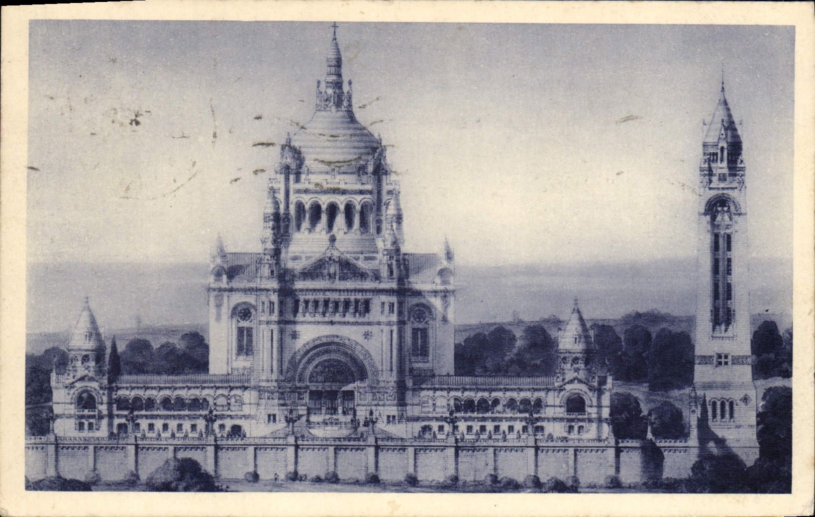 CPA La basilique de Lisieux vue generale du projet