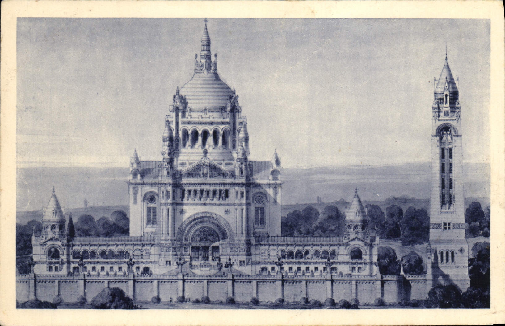 CPA La basilique de Lisieux vue generale du projet